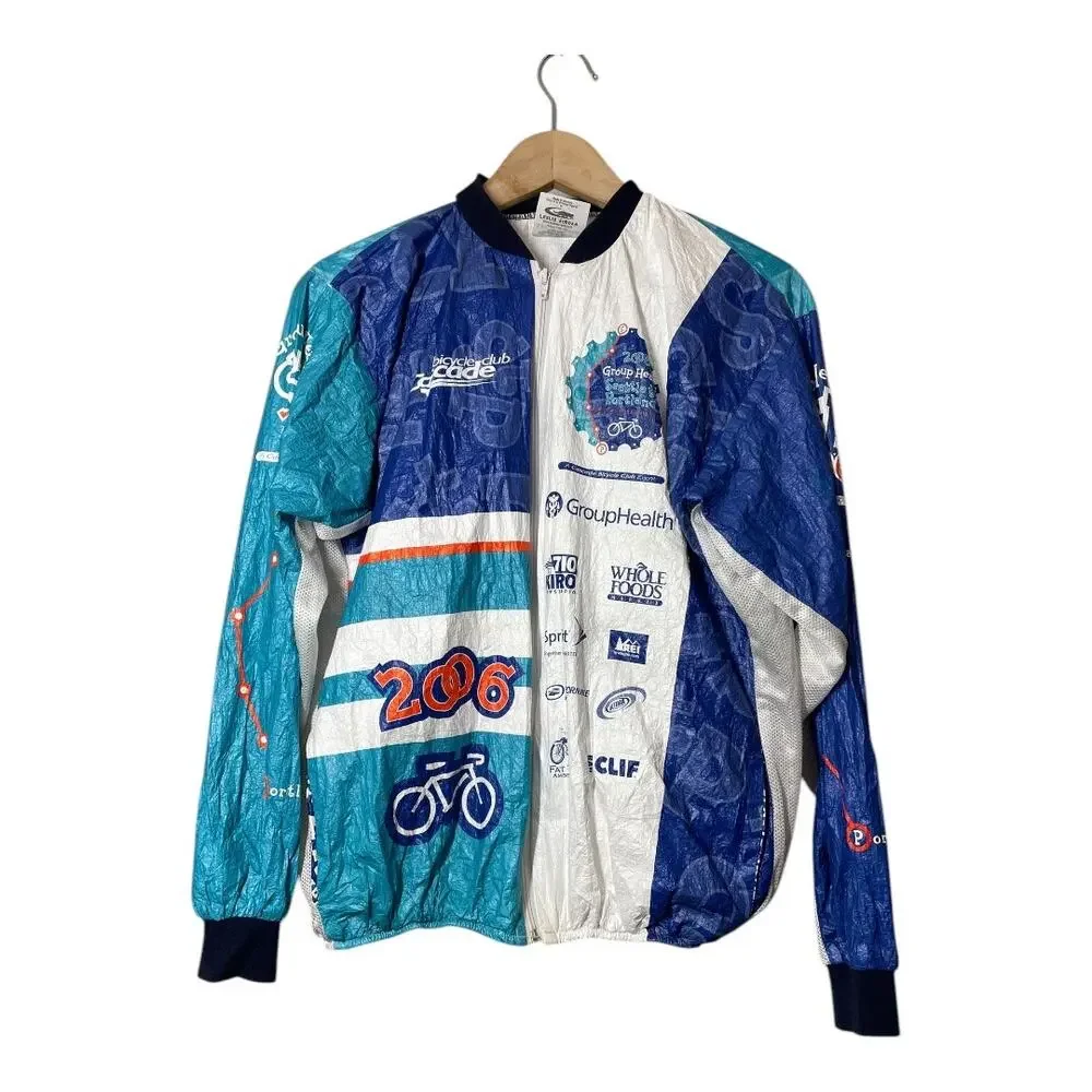 STP 2006 Seattle-to-Portland Tyvek Jacket Cycling Size Medium  Blue